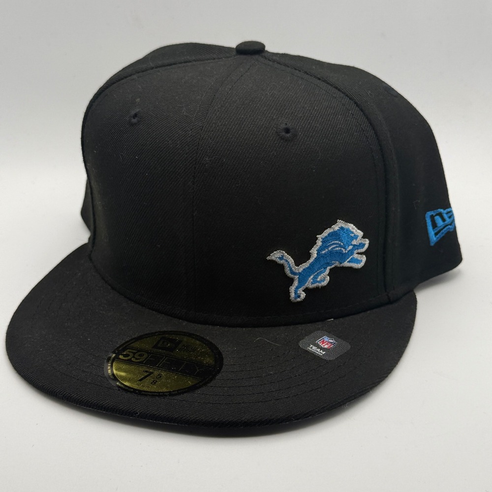 New Era 59FIFTY Detroit Lions NFL Fitted Hat Black Size 7 5/8 70832545